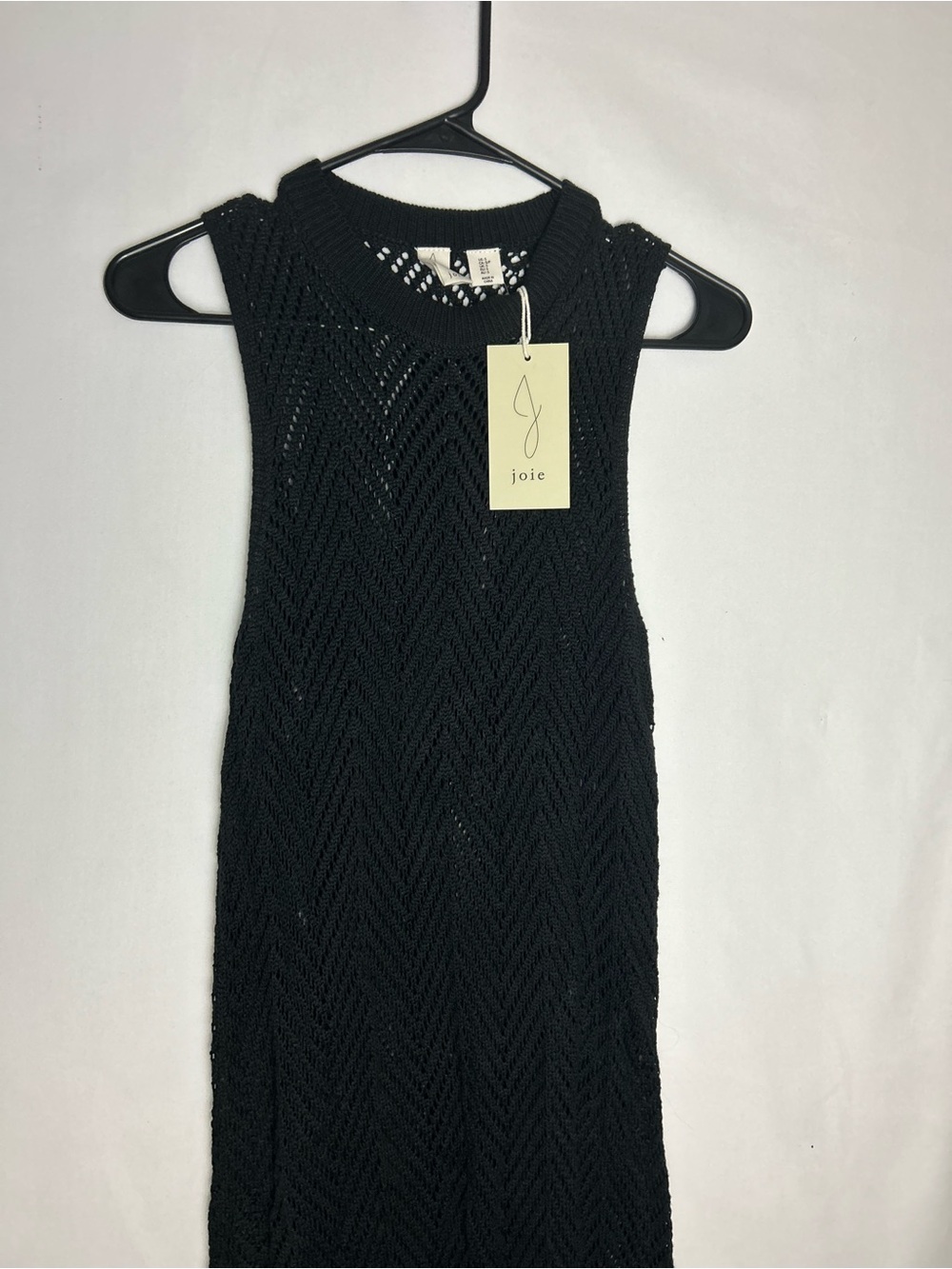Joie Black Sleeveless Knit Chevron Dress